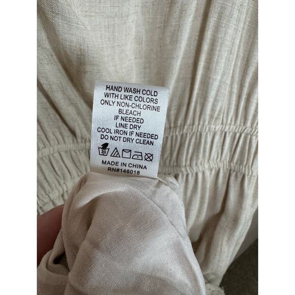 Lost + Wander Square Neck Milk Maid Puff Sleeve Maxi Dress Cottage Boho Cream L - Picture 7 of 10